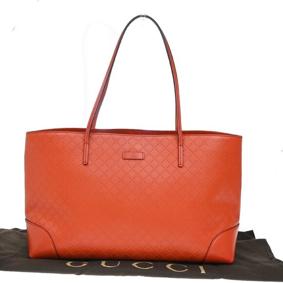 GUCCI Logo Diamante Shoulder Tote Bag PVC Leather Red - Picture 1 of 16
